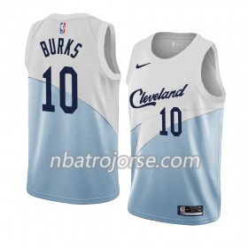 Män Cleveland Cavaliers Tröja Alec Burks 10 2018-19 Nike Blå Vit Swingman